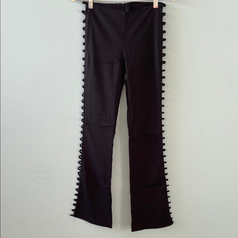 Black Women's Side-Trim Flare Trousers